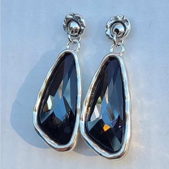 SUPERSTITION • Boho Earrings • Smoke Gray Crystal - Picture 2 of 9